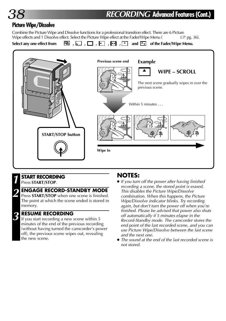 Recording, Advanced features (cont.) | JVC 0797TOV*UN*SN User Manual | Page 38 / 84