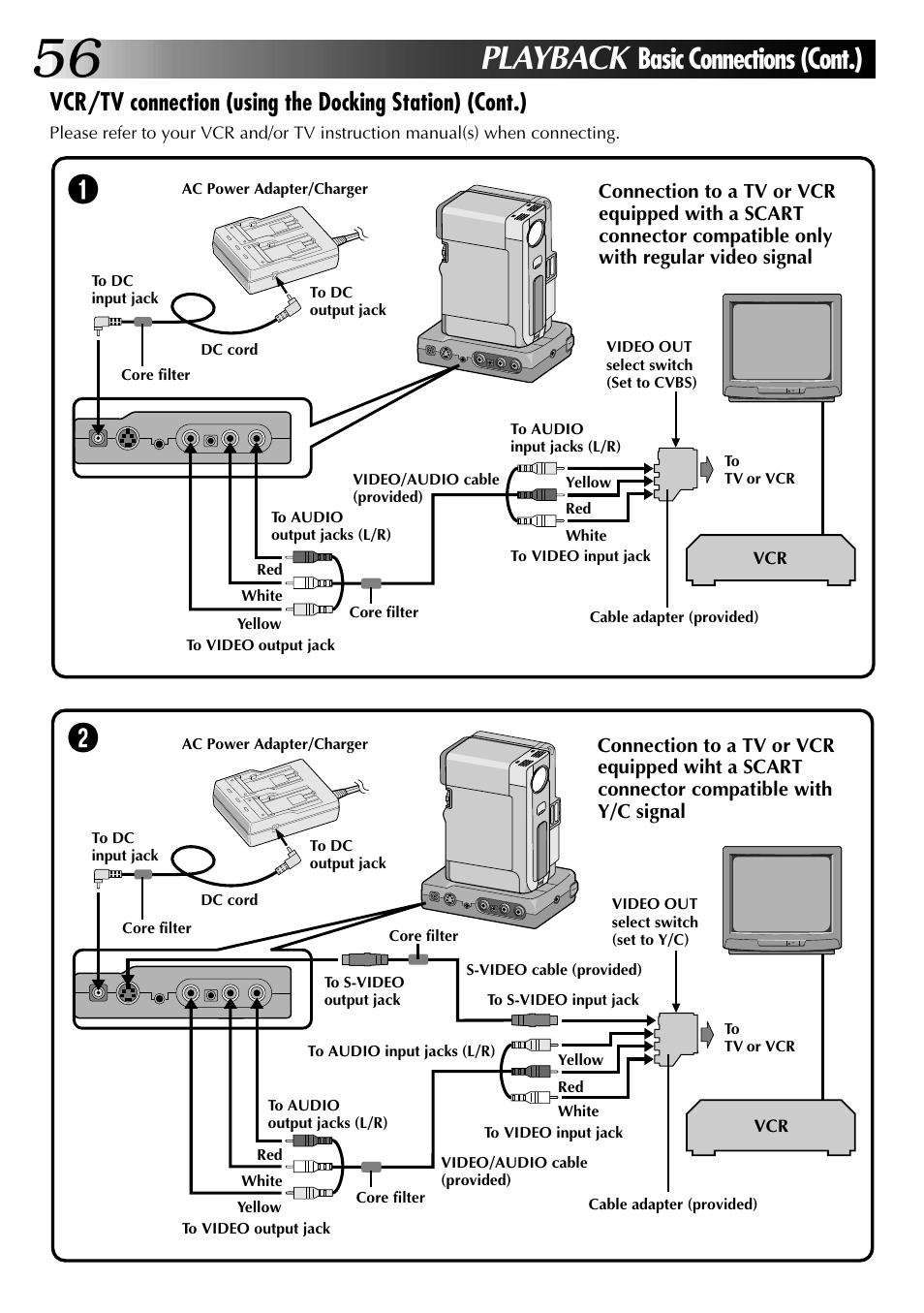 Playback, Basic connections (cont.) | JVC 0797TOV*UN*SN User Manual | Page 56 / 84