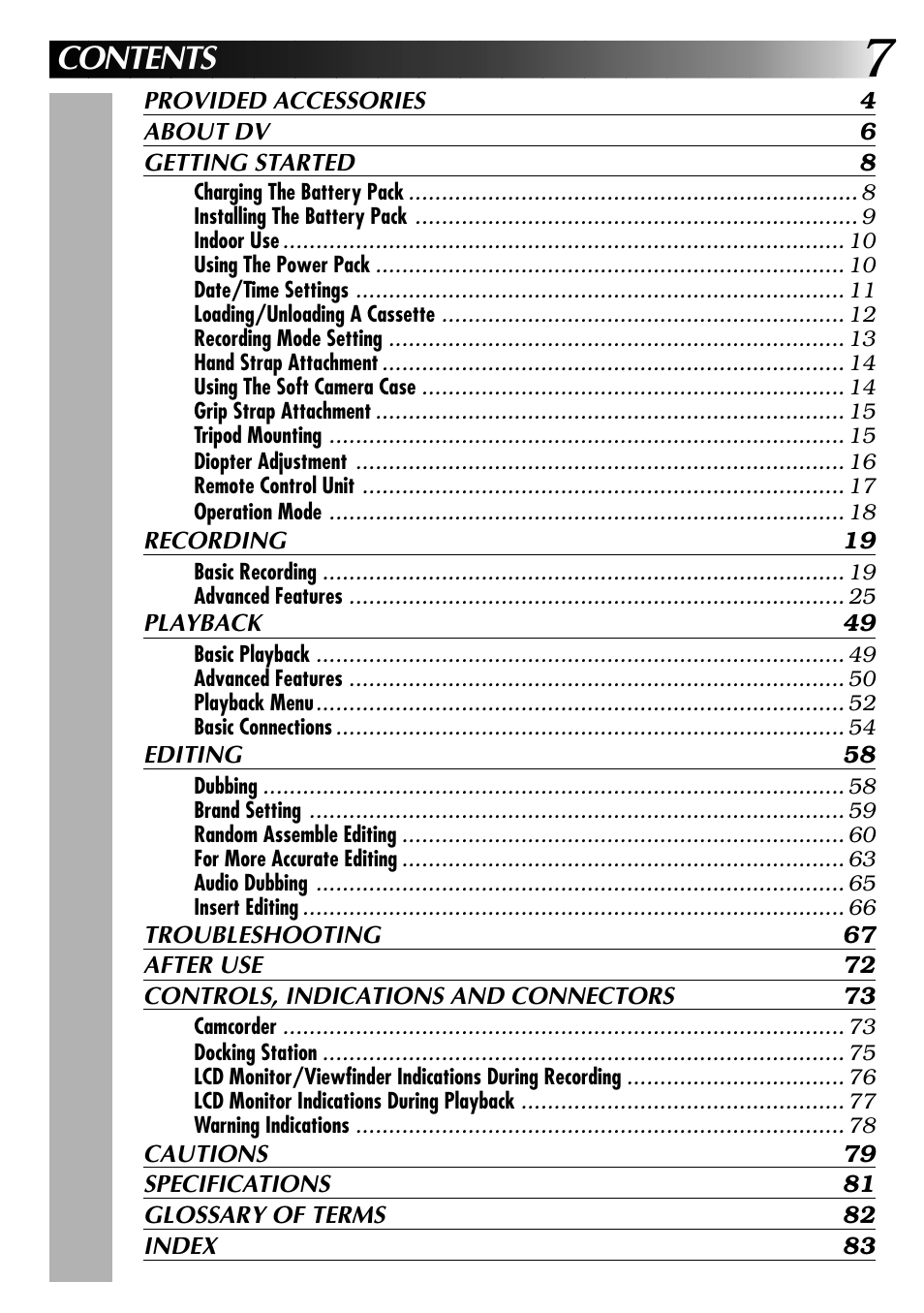 JVC 0797TOV*UN*SN User Manual | Page 7 / 84