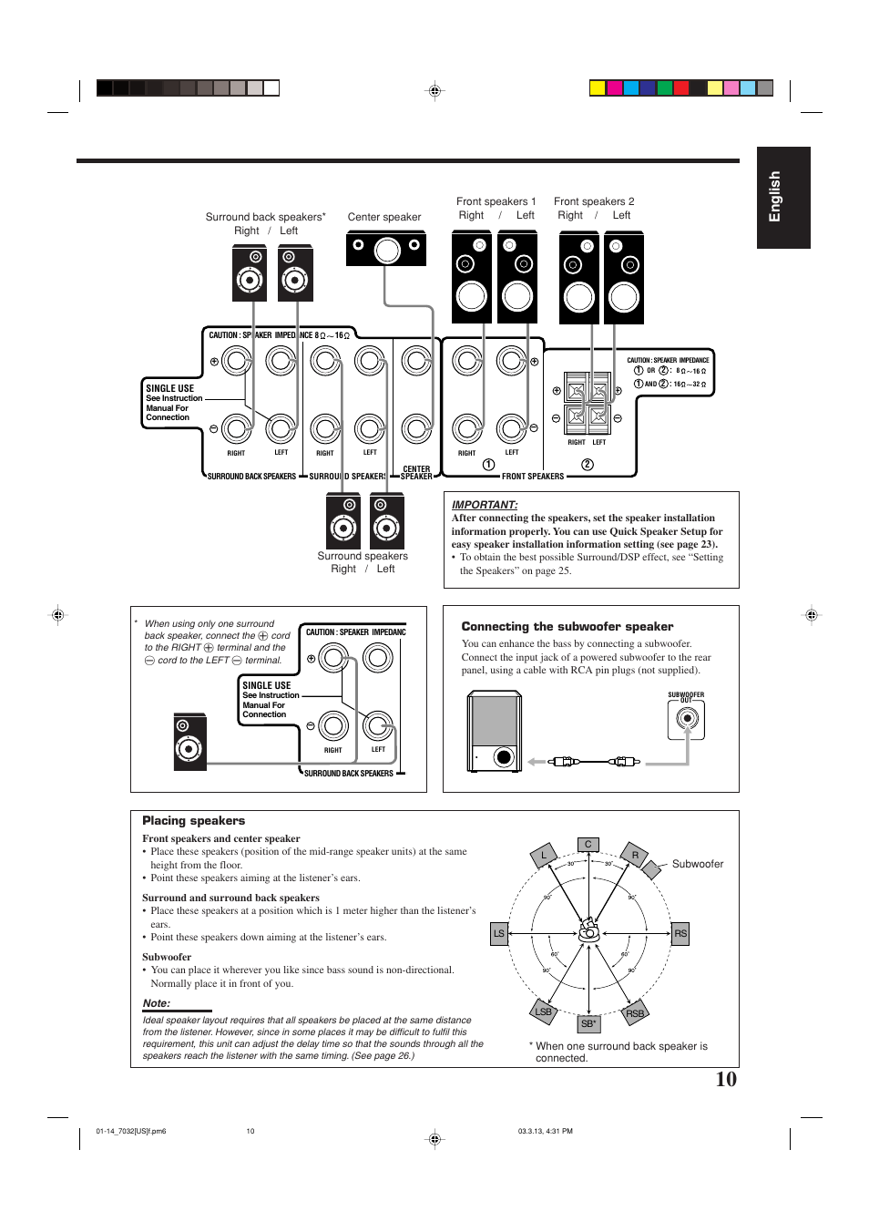 English | JVC RM-SRX7032U User Manual | Page 13 / 54