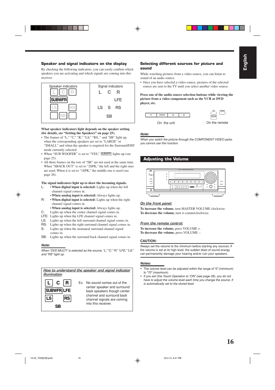 Lc r, English | JVC RM-SRX7032U User Manual | Page 19 / 54