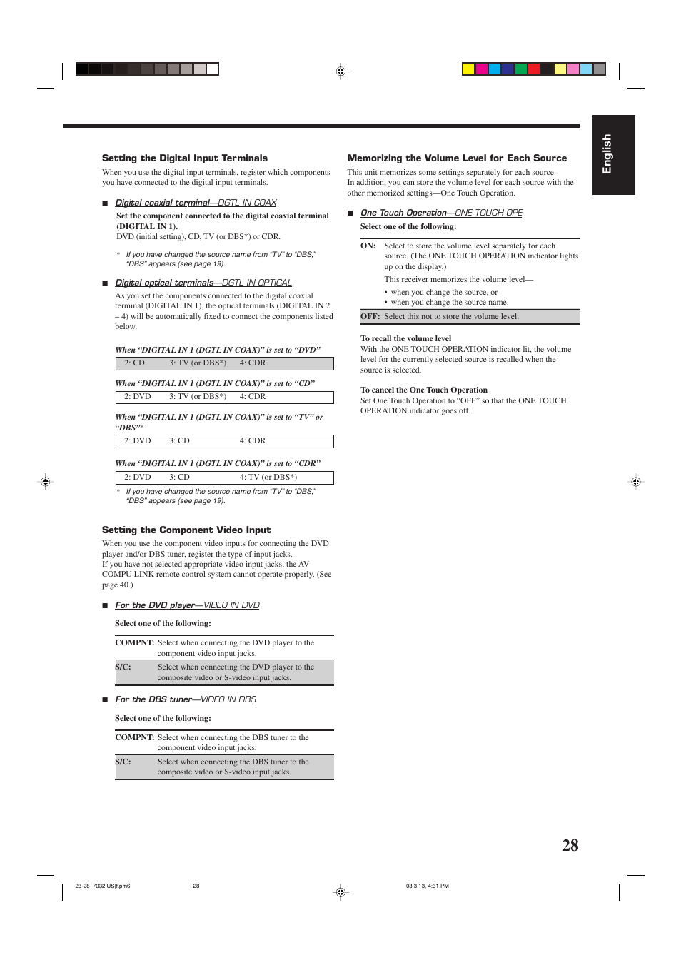 English | JVC RM-SRX7032U User Manual | Page 31 / 54