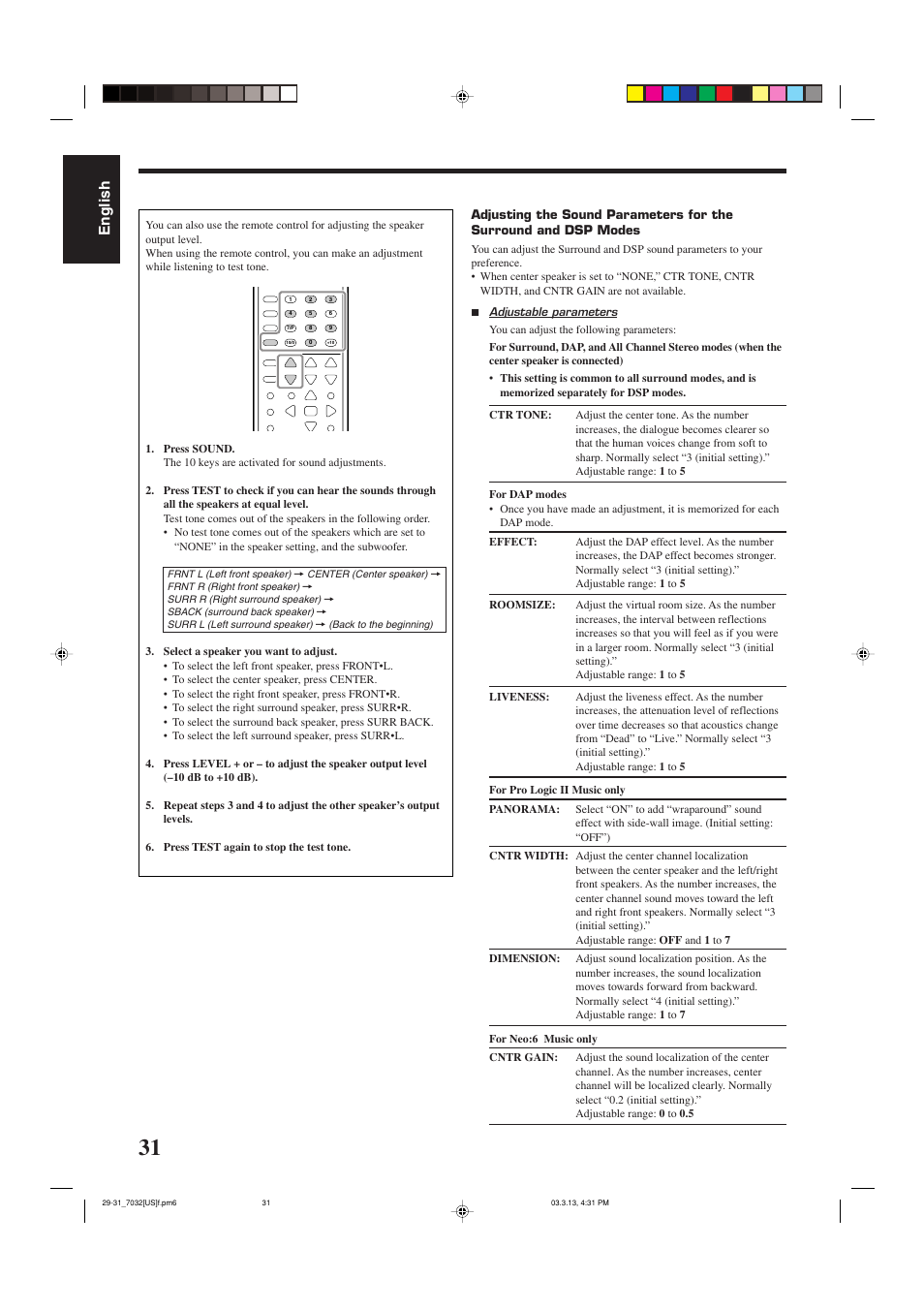 English | JVC RM-SRX7032U User Manual | Page 34 / 54