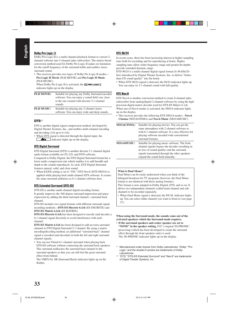 English | JVC RM-SRX7032U User Manual | Page 36 / 54