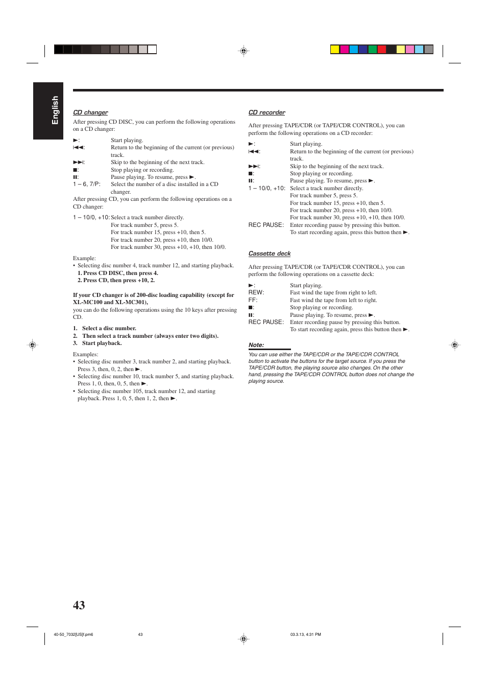 English | JVC RM-SRX7032U User Manual | Page 46 / 54