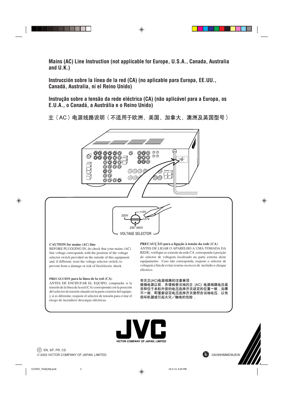 JVC RM-SRX7032U User Manual | Page 54 / 54