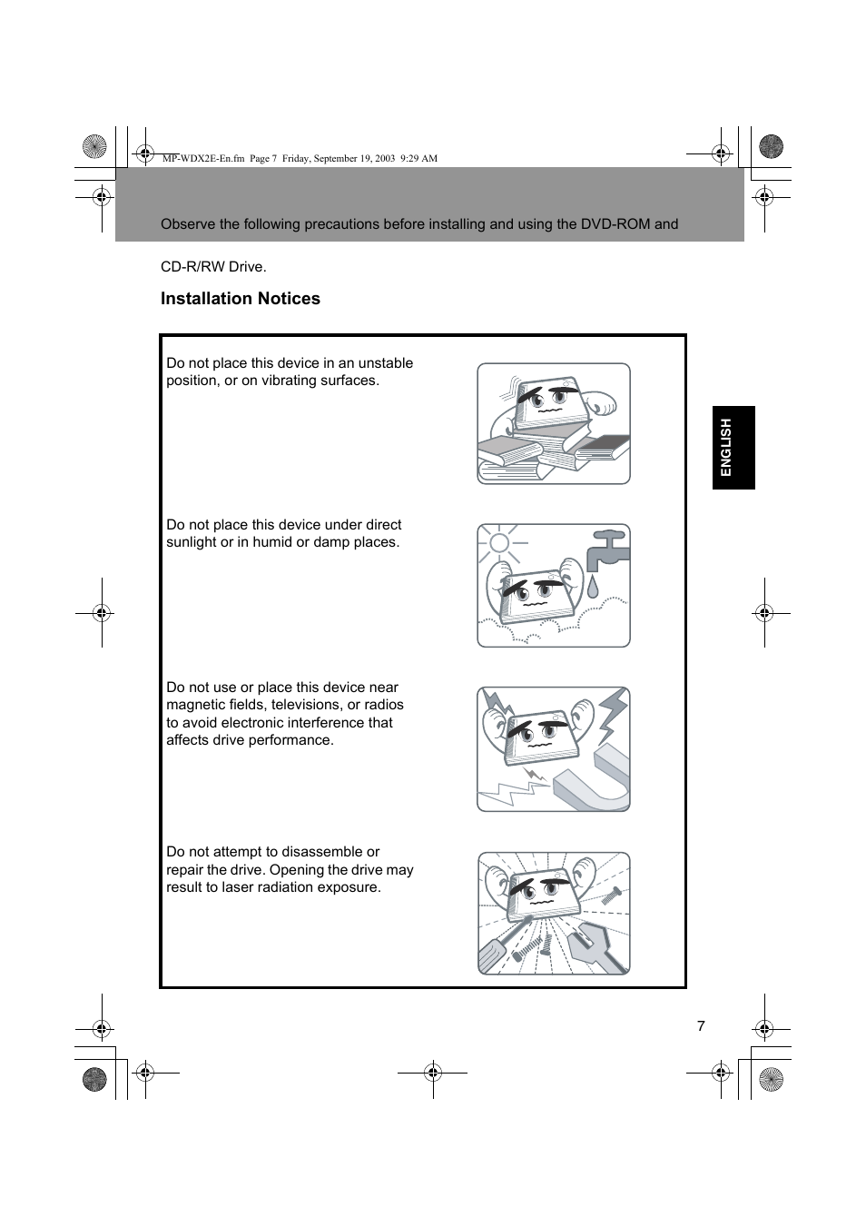 Installation notices | JVC MP-XP731GB User Manual | Page 113 / 132