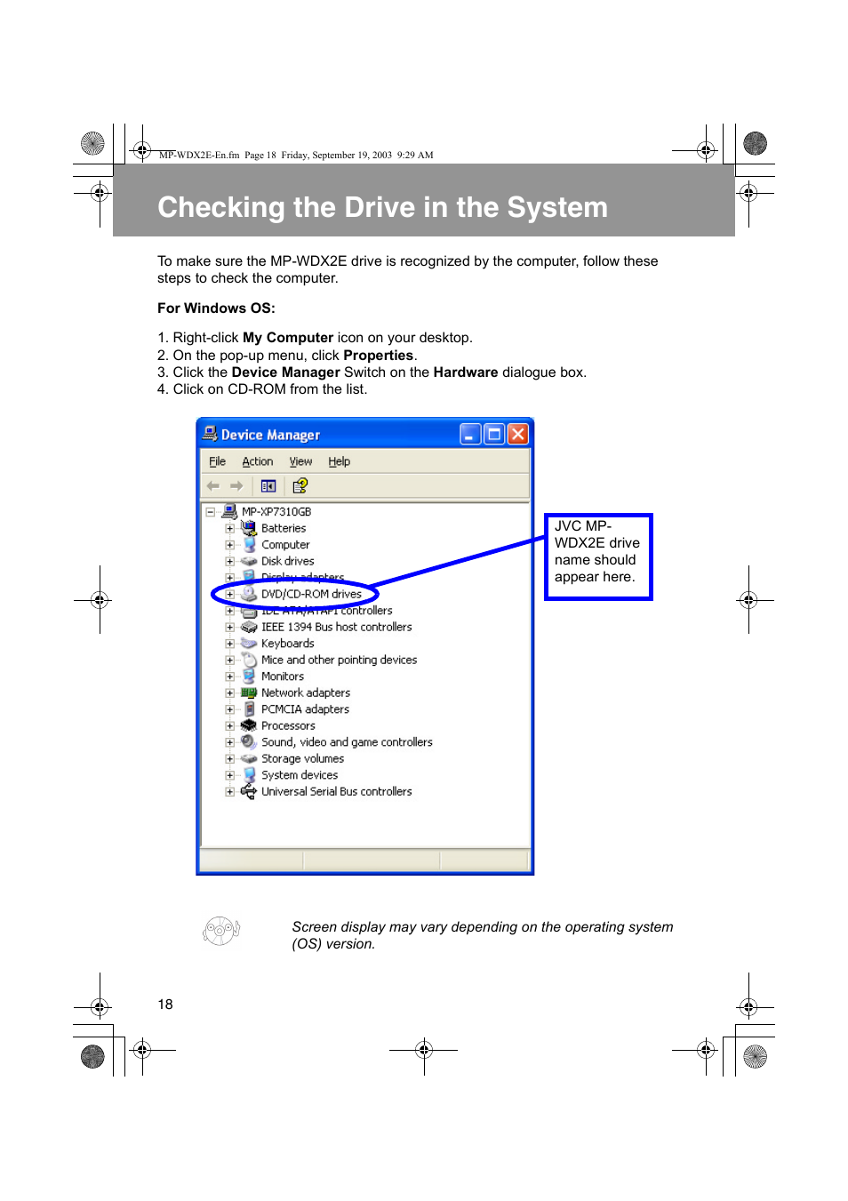 Checking the drive in the system | JVC MP-XP731GB User Manual | Page 124 / 132