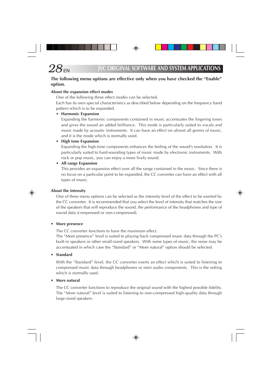 Jvc original software and system applications | JVC MP-XP731GB User Manual | Page 28 / 132