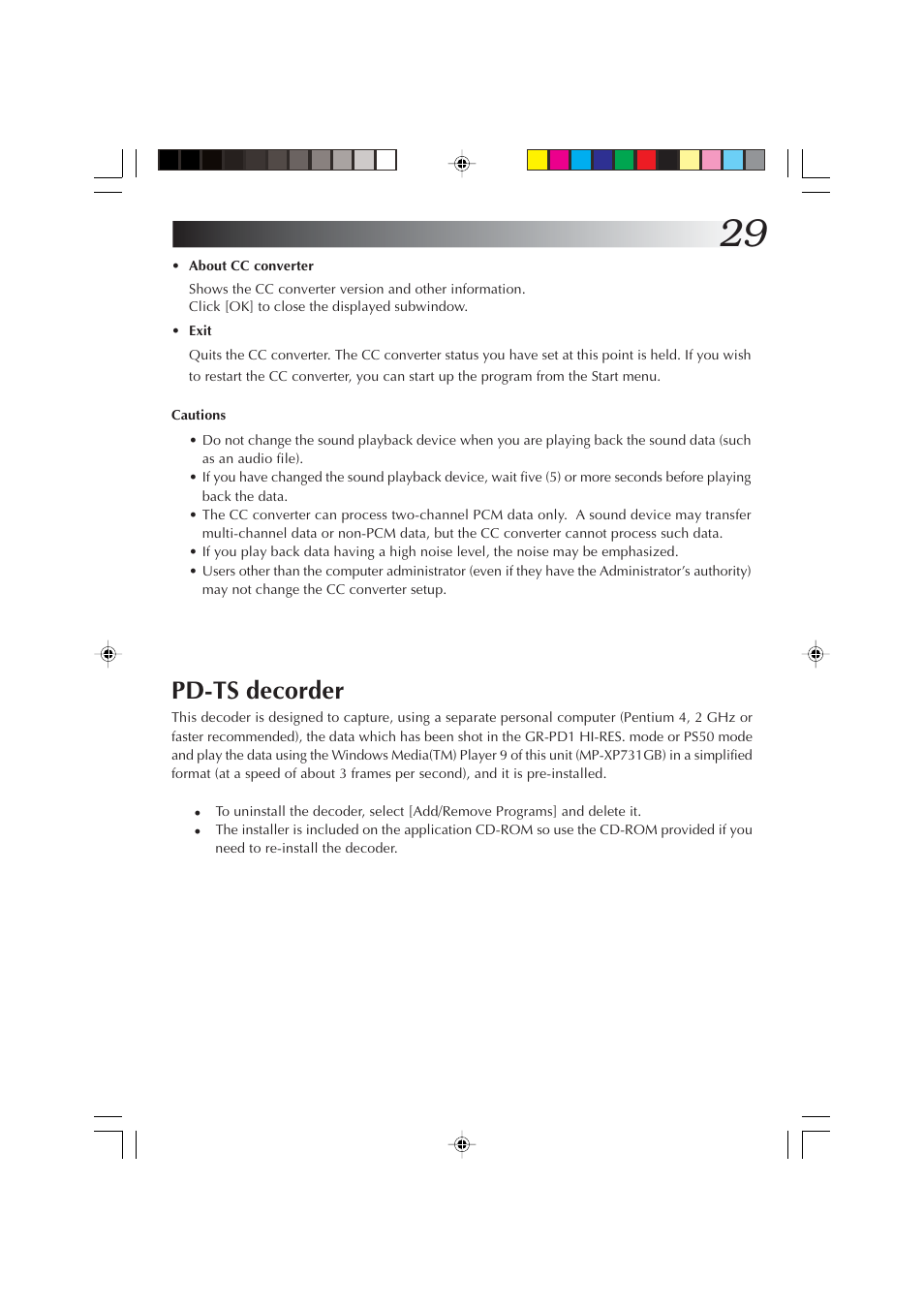 Pd-ts decorder | JVC MP-XP731GB User Manual | Page 29 / 132