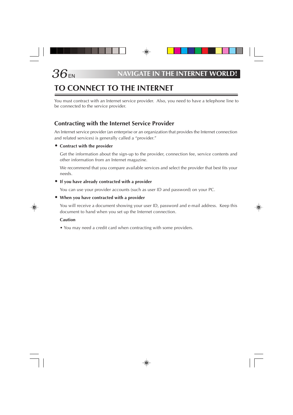 To connect to the internet, Navigate in the internet world | JVC MP-XP731GB User Manual | Page 36 / 132