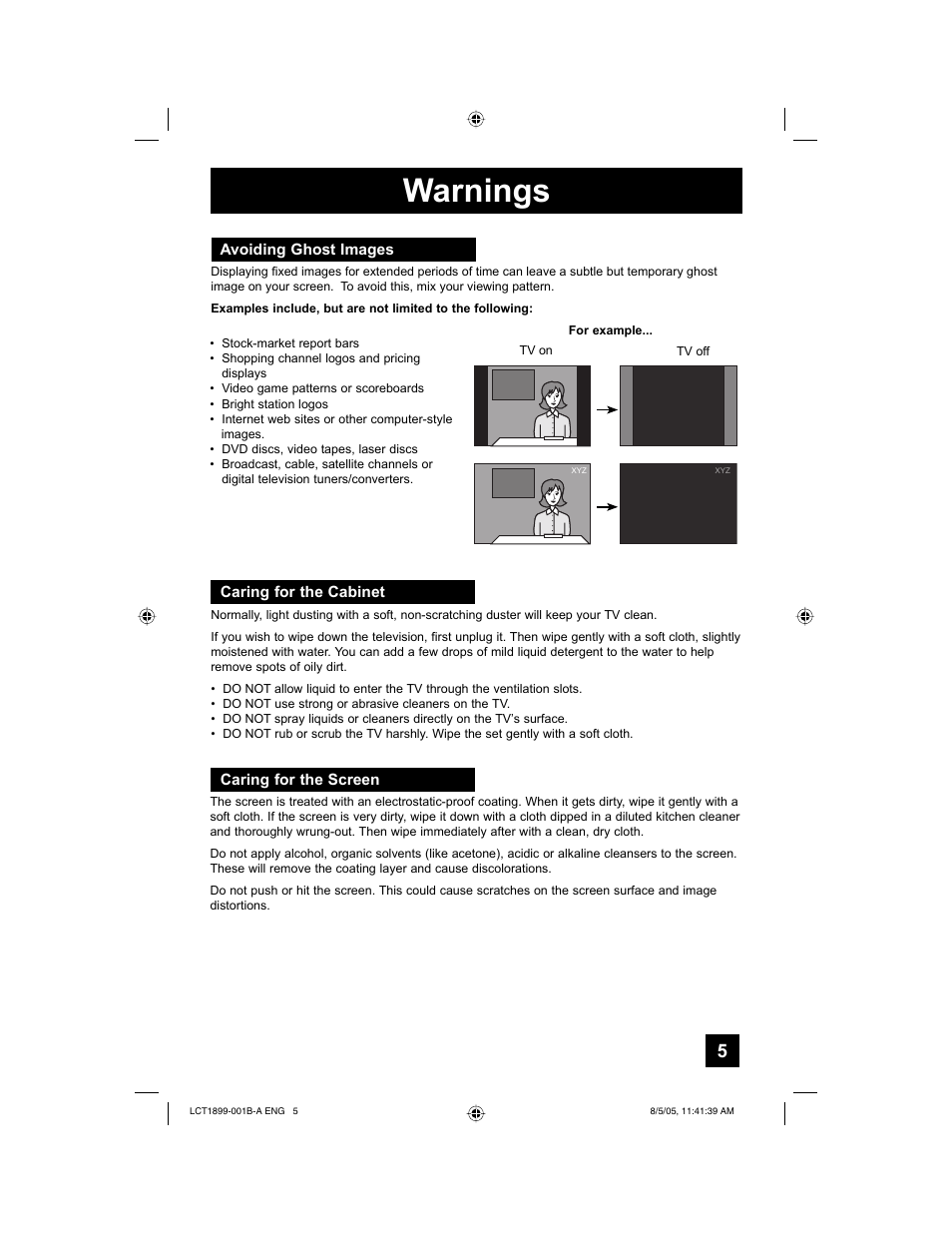 Warnings | JVC 0805TNH-II-IM User Manual | Page 5 / 56