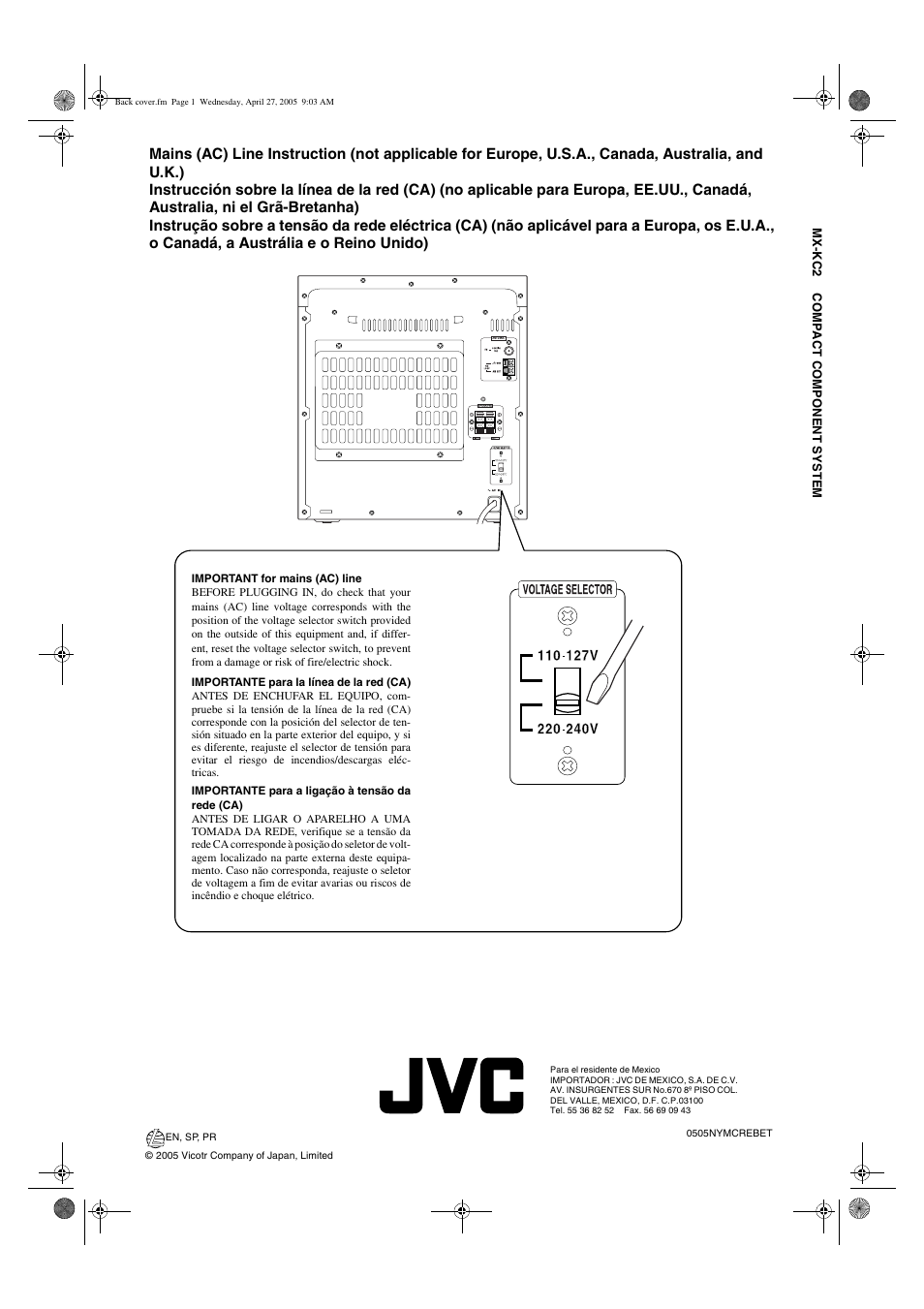 JVC 0505NYMCREBET User Manual | Page 30 / 30