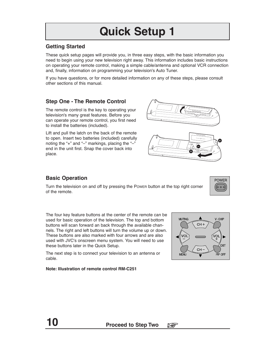 Quick setup 1 | JVC AV 27D503 User Manual | Page 10 / 56