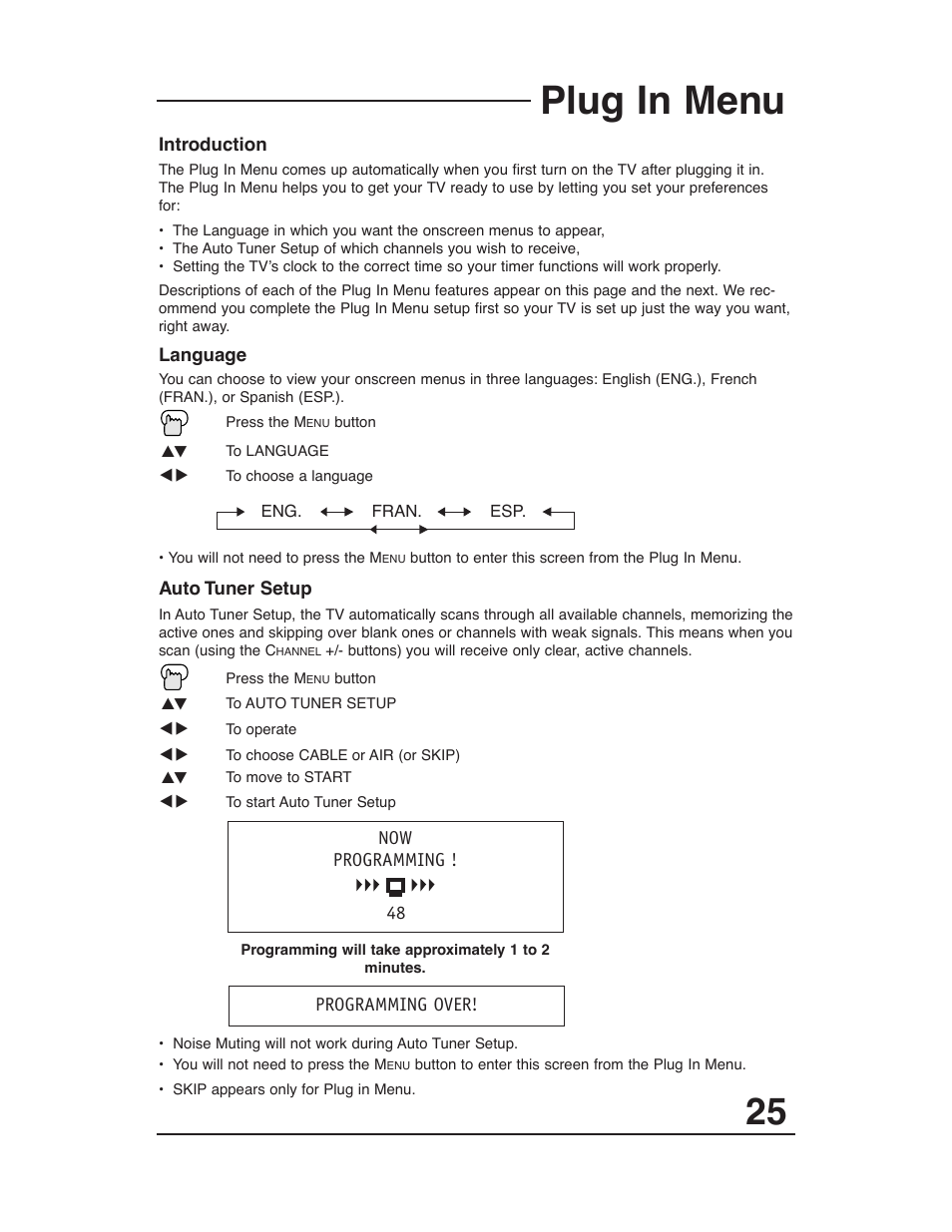 Plug in menu | JVC AV 27D503 User Manual | Page 25 / 56