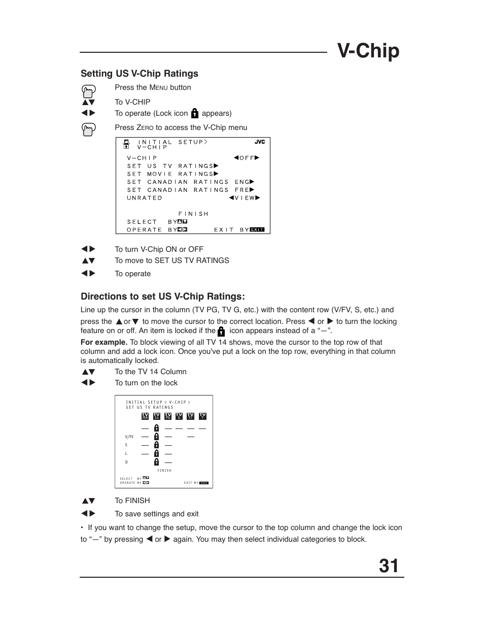 V-chip | JVC AV 27D503 User Manual | Page 31 / 56