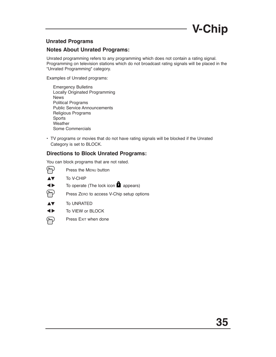 V-chip | JVC AV 27D503 User Manual | Page 35 / 56