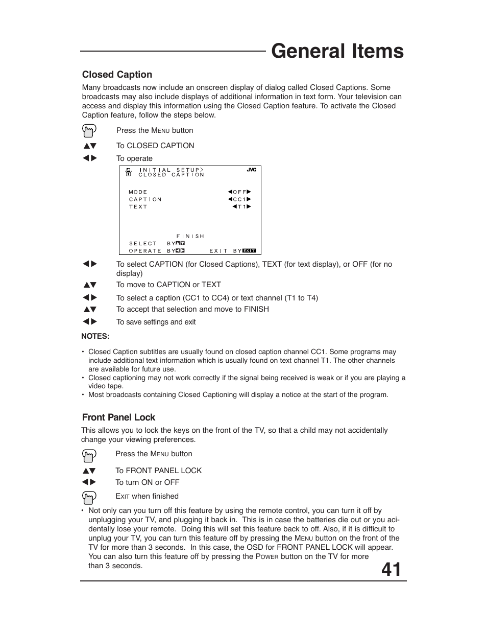 General items | JVC AV 27D503 User Manual | Page 41 / 56