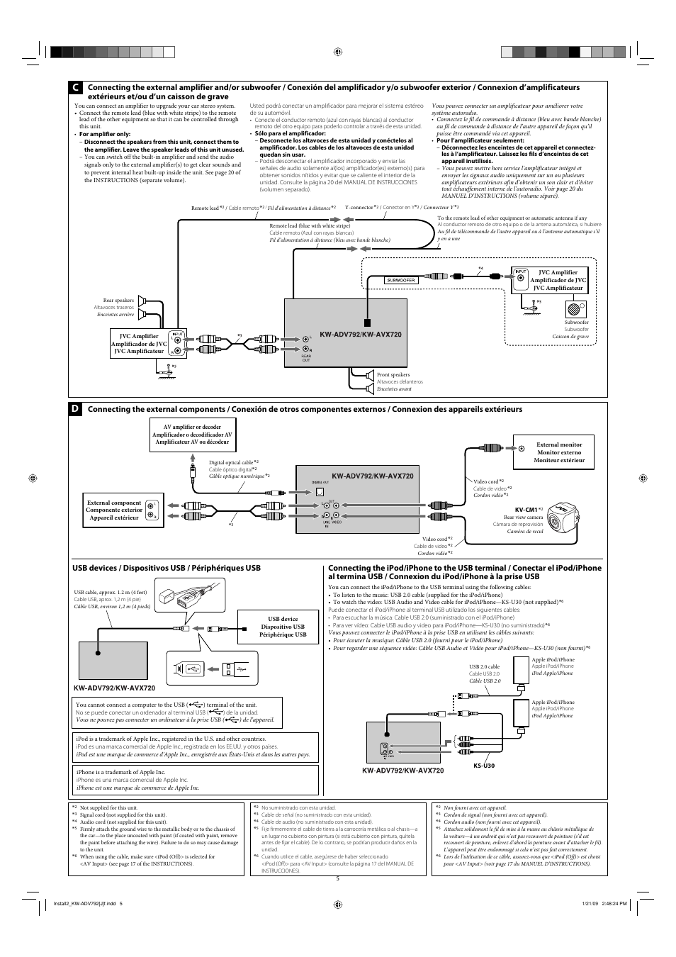 Usb devices / dispositivos usb / périphériques usb | JVC KW-ADV792 User Manual | Page 5 / 6