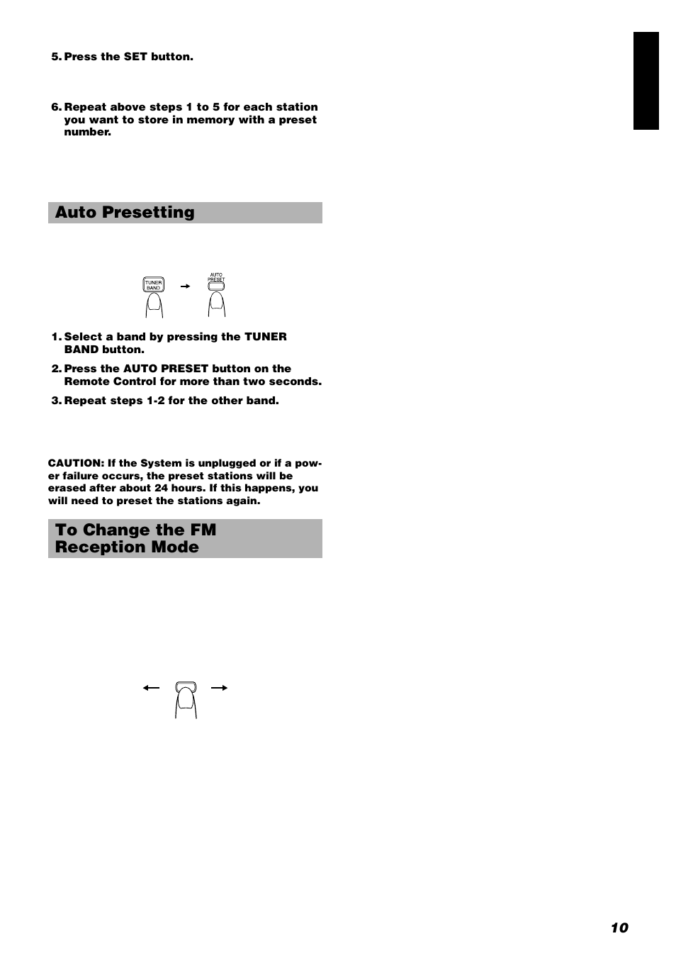 Auto presetting to change the fm reception mode | JVC FS-8000 User Manual | Page 13 / 22