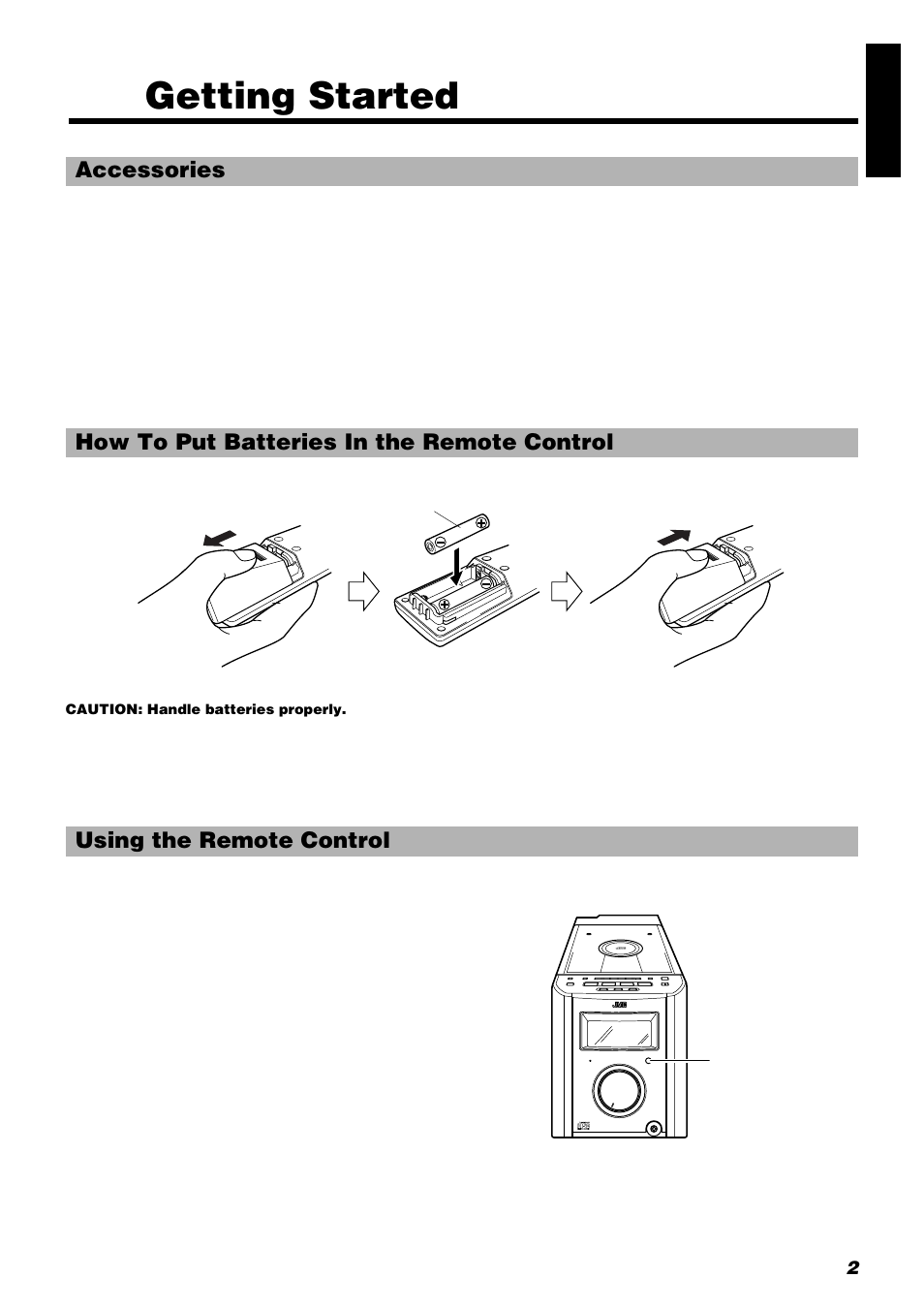 Getting started | JVC FS-8000 User Manual | Page 5 / 22