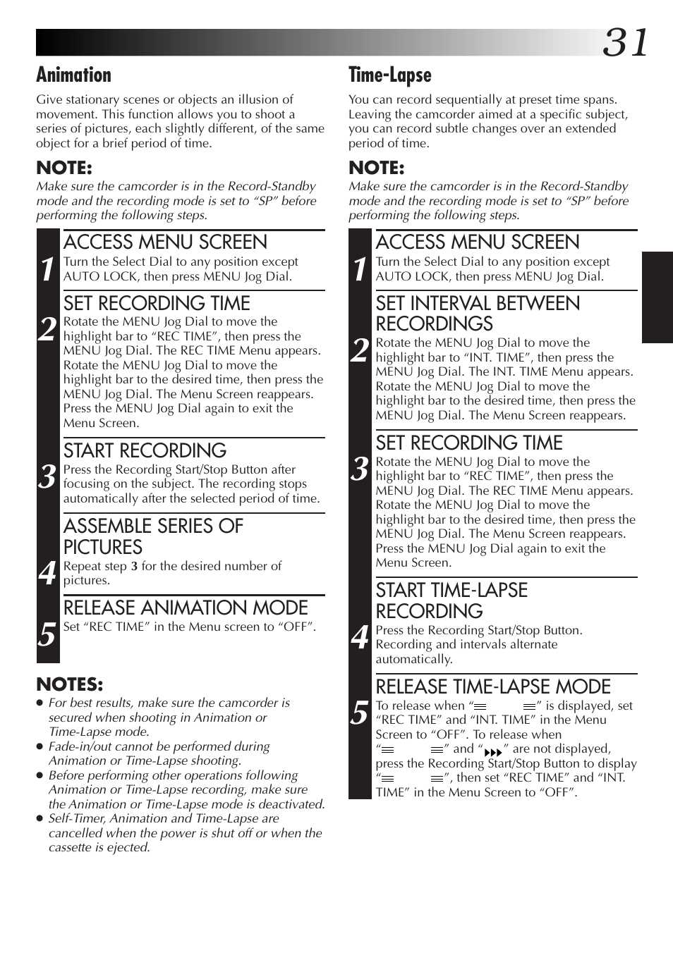 JVC Compact VHS User Manual | Page 30 / 44