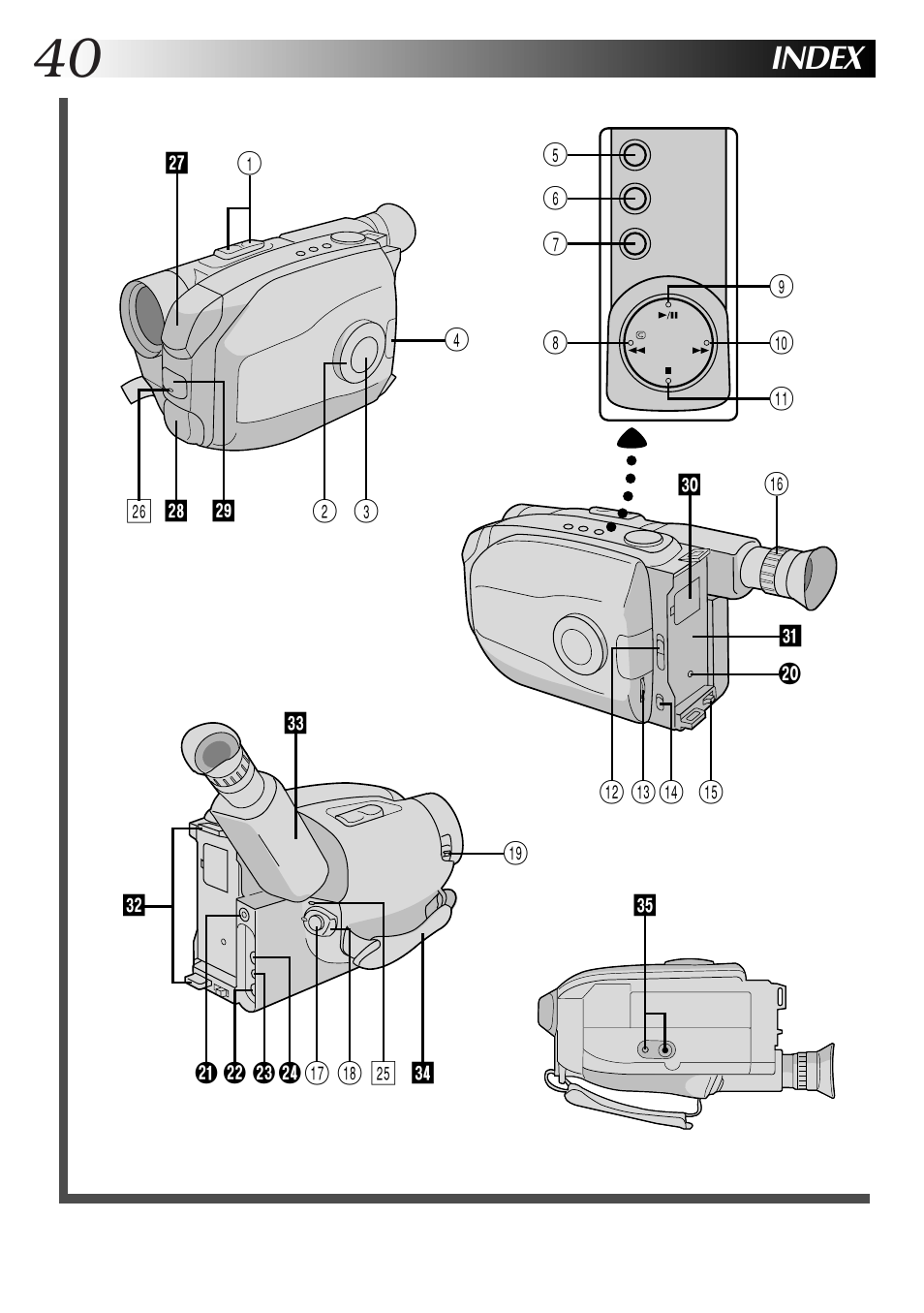 Index | JVC Compact VHS User Manual | Page 39 / 44
