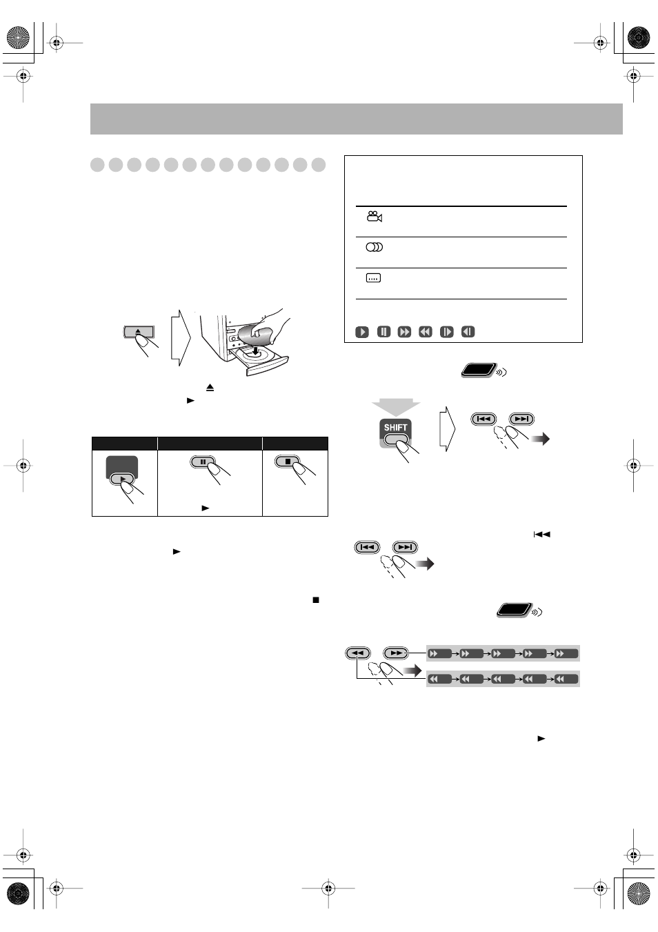 Playing back a disc | JVC UX-P550 User Manual | Page 14 / 48