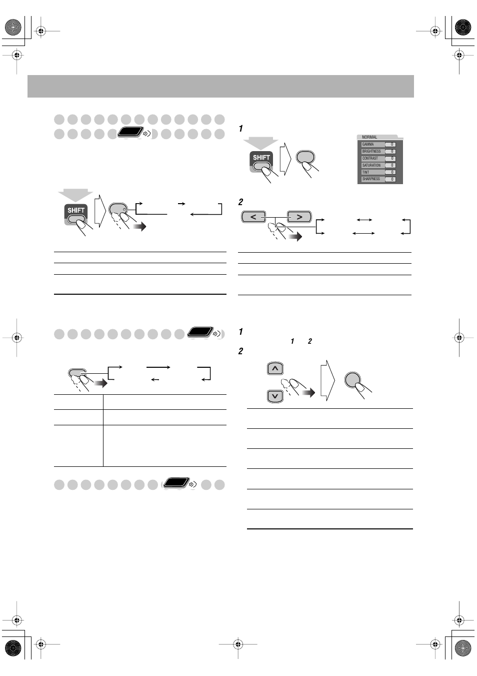 Changing the display brightness, Changing the picture tone | JVC UX-P550 User Manual | Page 17 / 48
