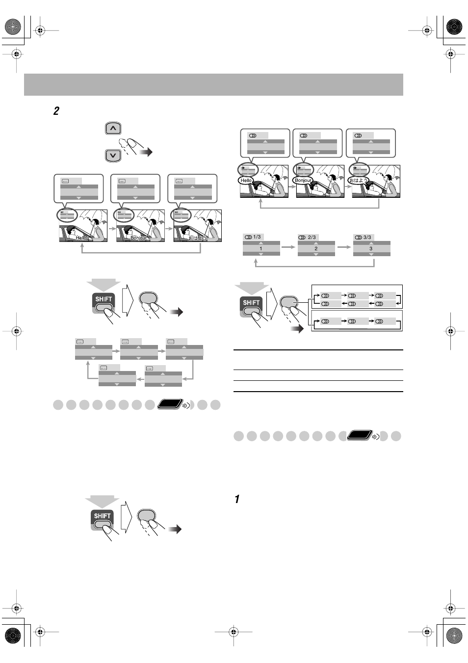 Selecting the audio track, Playing back a bonus group | JVC UX-P550 User Manual | Page 23 / 48