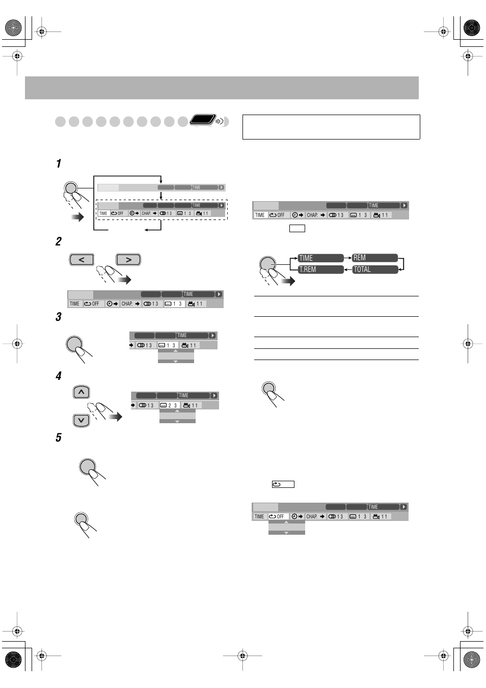 Operations using the on-screen bar, Repeat play, Goes off | JVC UX-P550 User Manual | Page 29 / 48