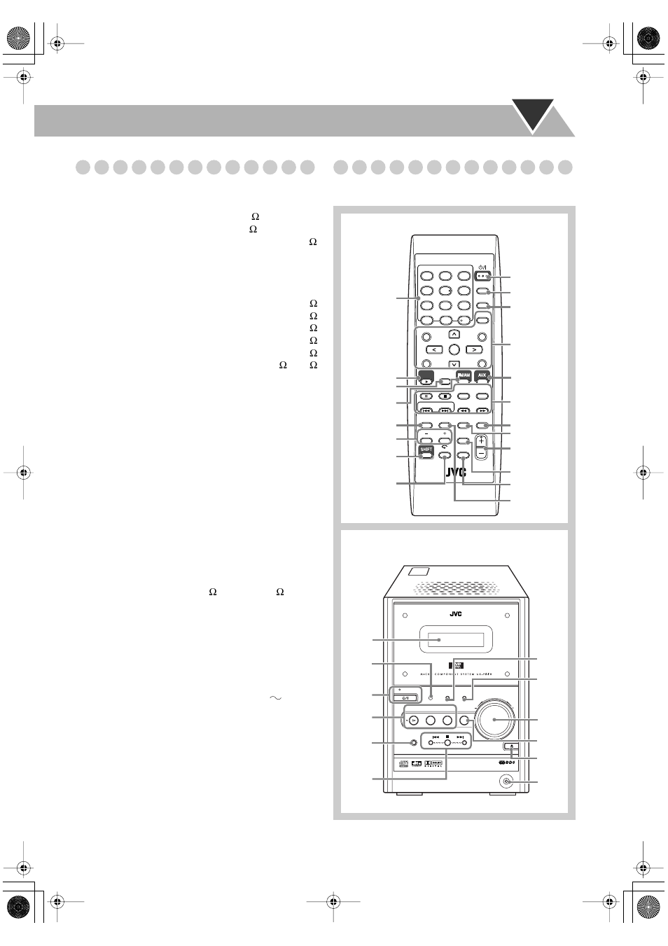 Specifications, Parts index, Speakers | Supplied accessories, General | JVC UX-P550 User Manual | Page 47 / 48