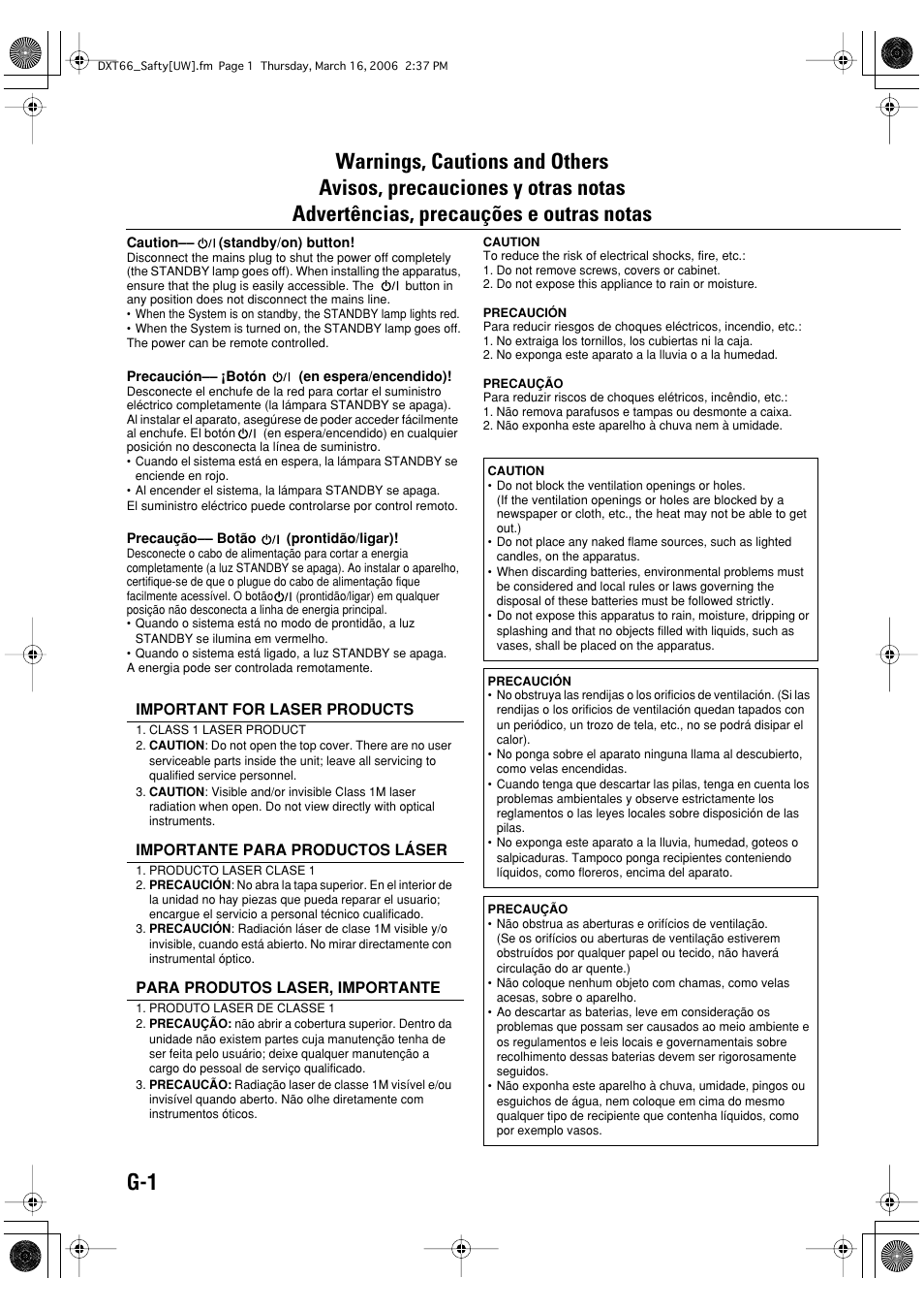 Warnings, cautions and others | JVC DX-T66 User Manual | Page 102 / 356