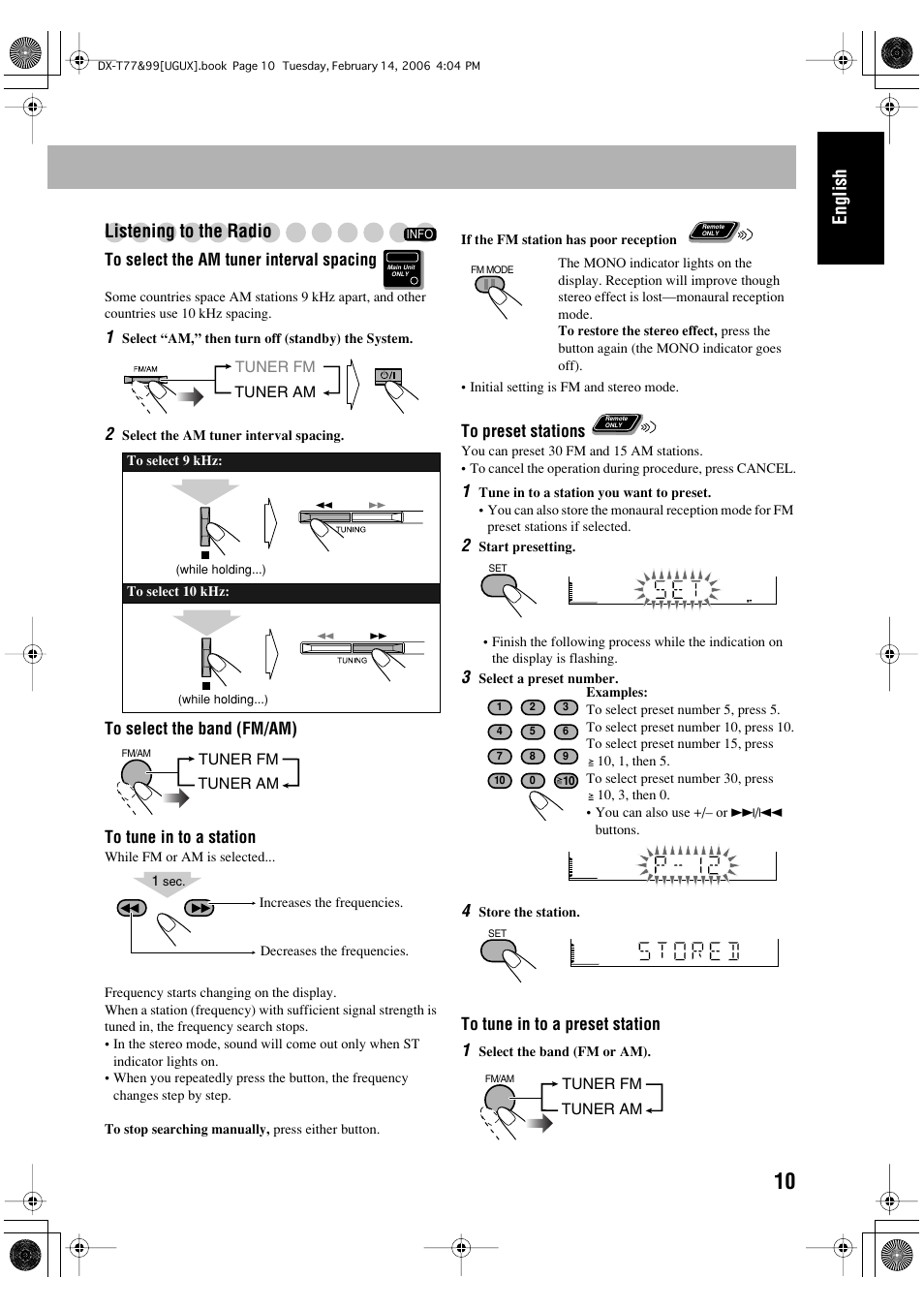 English listening to the radio | JVC DX-T66 User Manual | Page 215 / 356