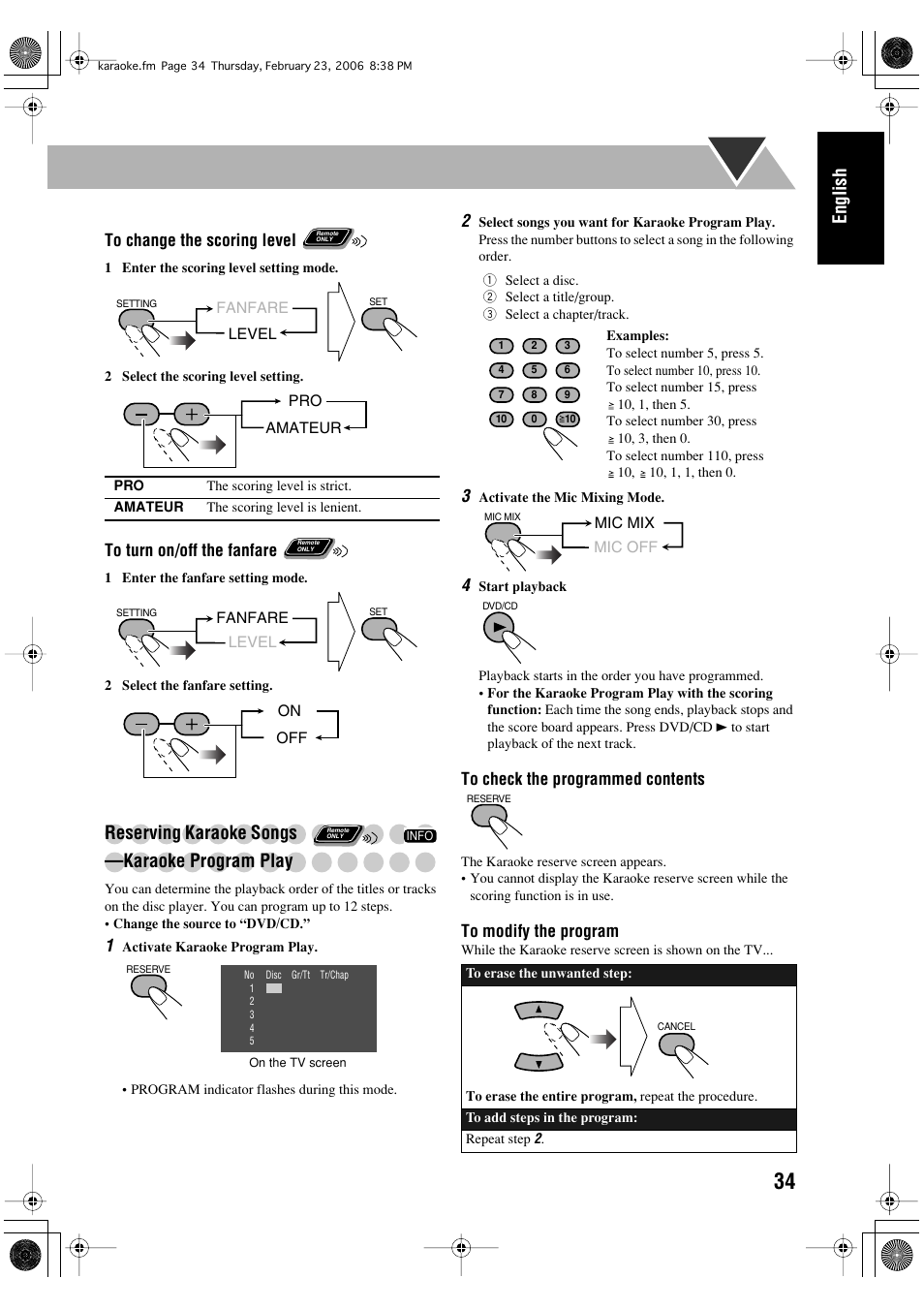 English, Reserving karaoke songs —karaoke program play | JVC DX-T66 User Manual | Page 239 / 356