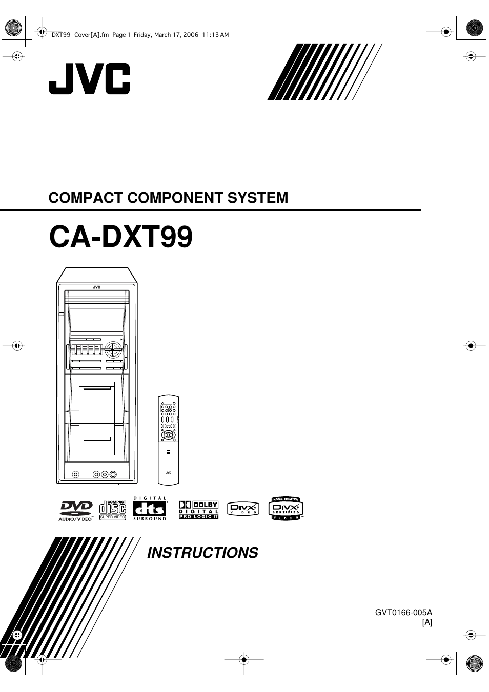 Dx-t99(a), Instructions, Ca-dxt99 | JVC DX-T66 User Manual | Page 307 / 356