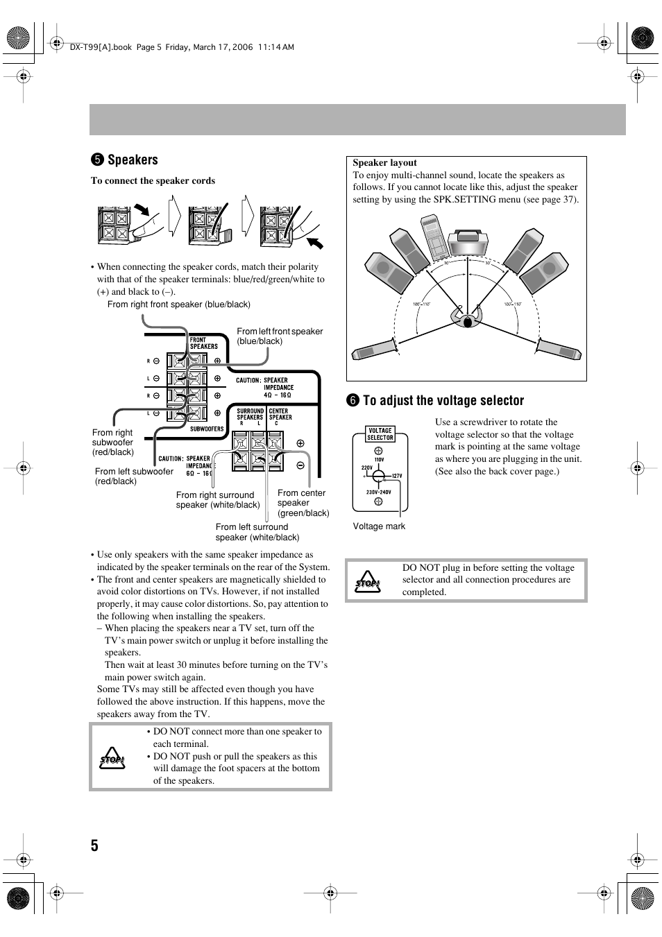 Speakers | JVC DX-T66 User Manual | Page 314 / 356