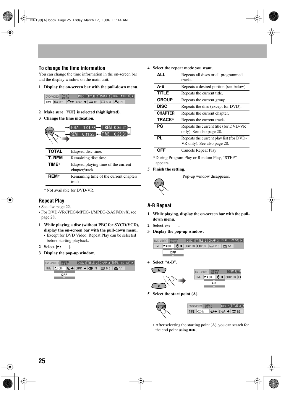 Repeat play, A-b repeat | JVC DX-T66 User Manual | Page 334 / 356
