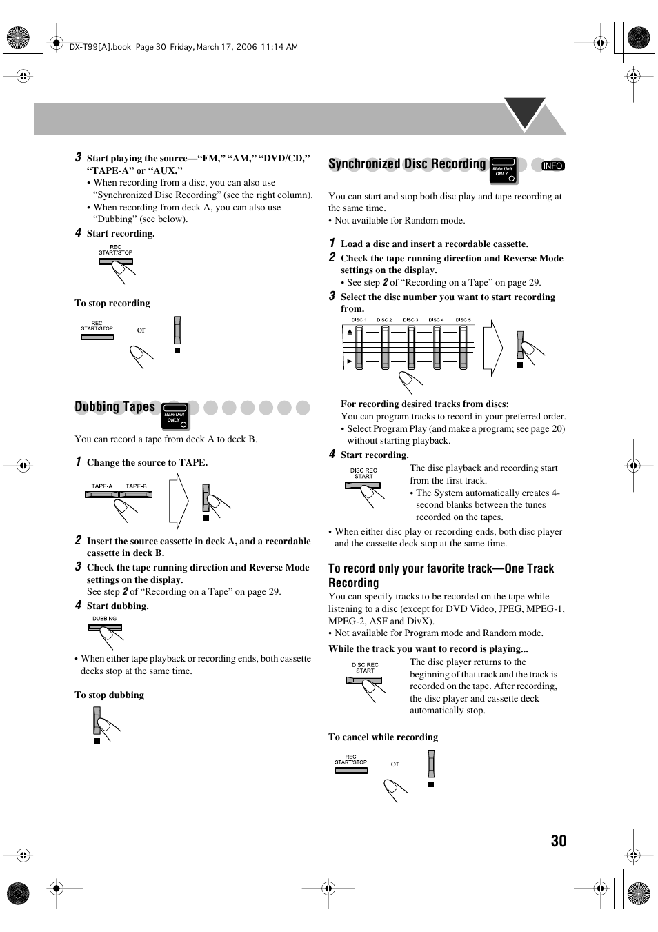 Dubbing tapes, Synchronized disc recording | JVC DX-T66 User Manual | Page 339 / 356