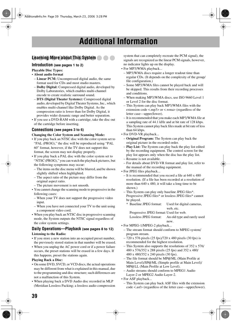Additional information, Learning more about this system | JVC DX-T66 User Manual | Page 348 / 356