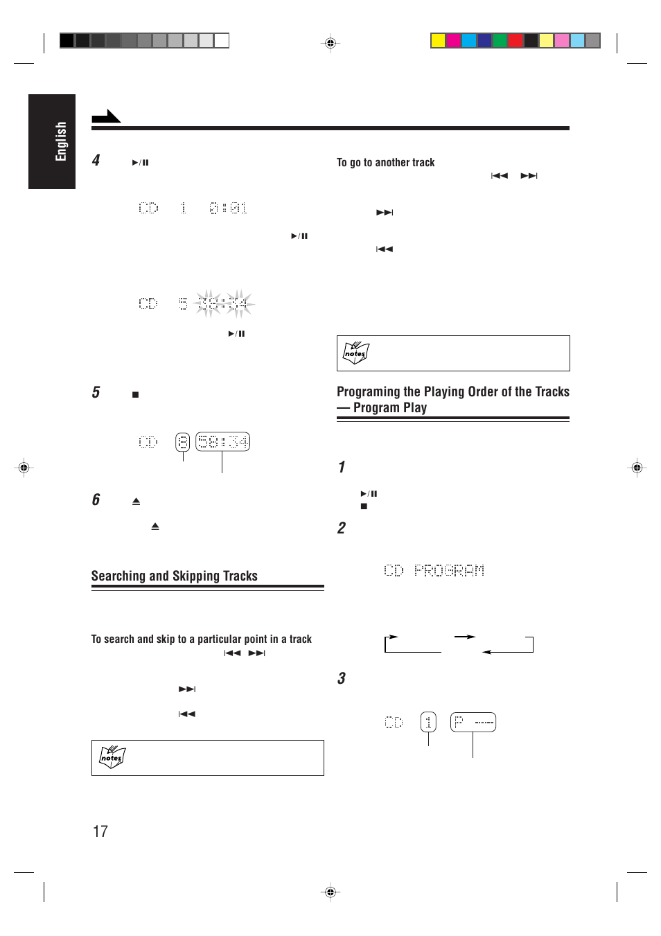 English, Searching and skipping tracks | JVC AX-UXG66 User Manual | Page 22 / 38