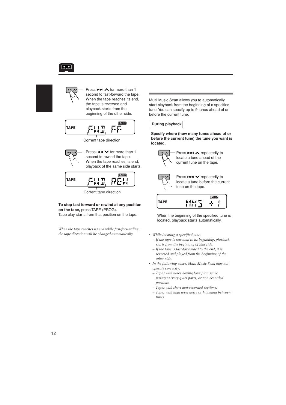 Finding the beginning of a tune | JVC LVT1139-002A User Manual | Page 12 / 24