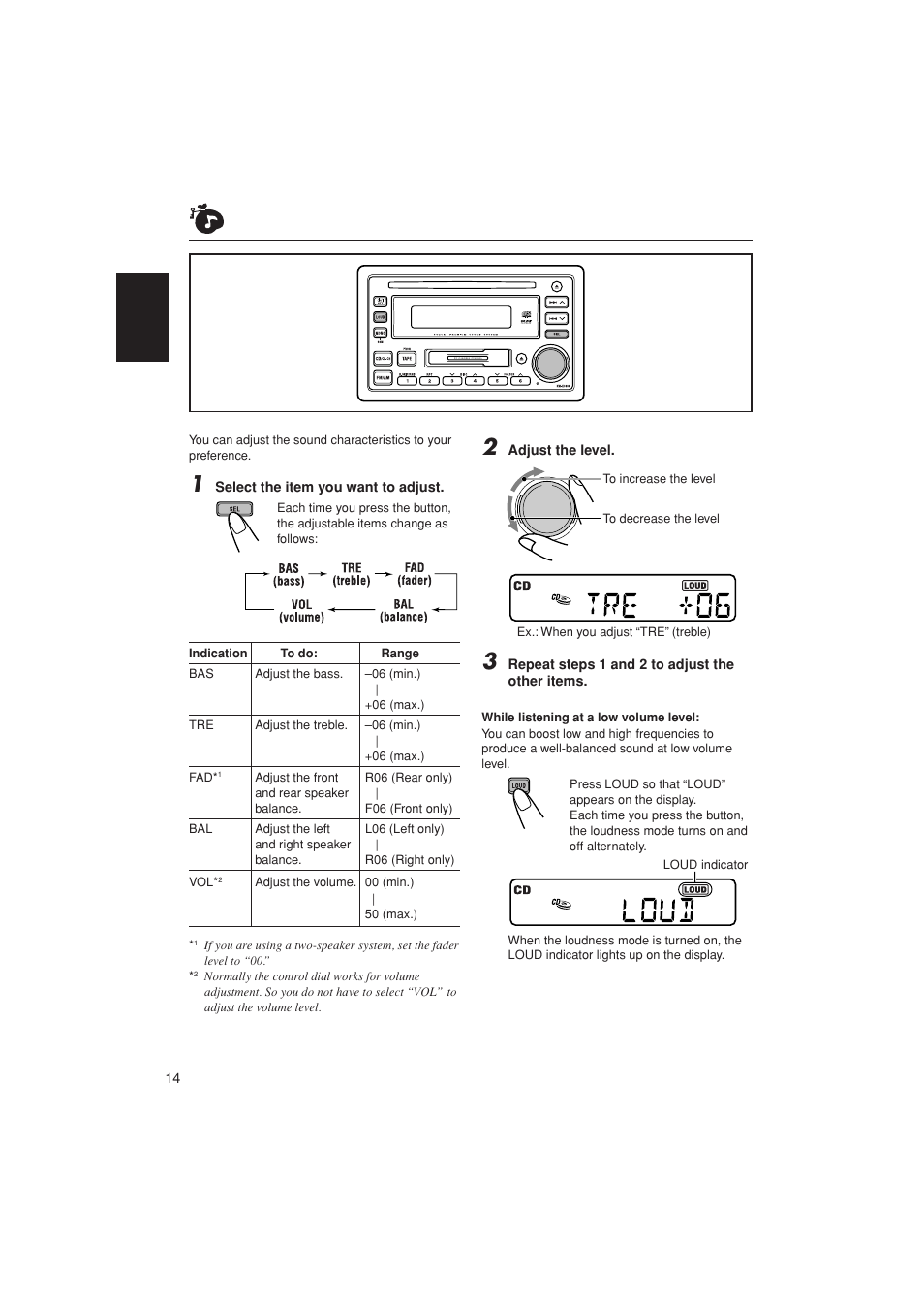 Sound adjustments | JVC LVT1139-002A User Manual | Page 14 / 24