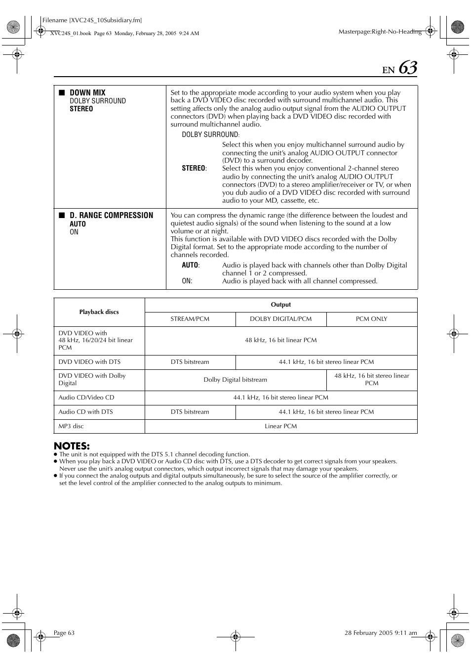 JVC HR-XVC24S User Manual | Page 63 / 76