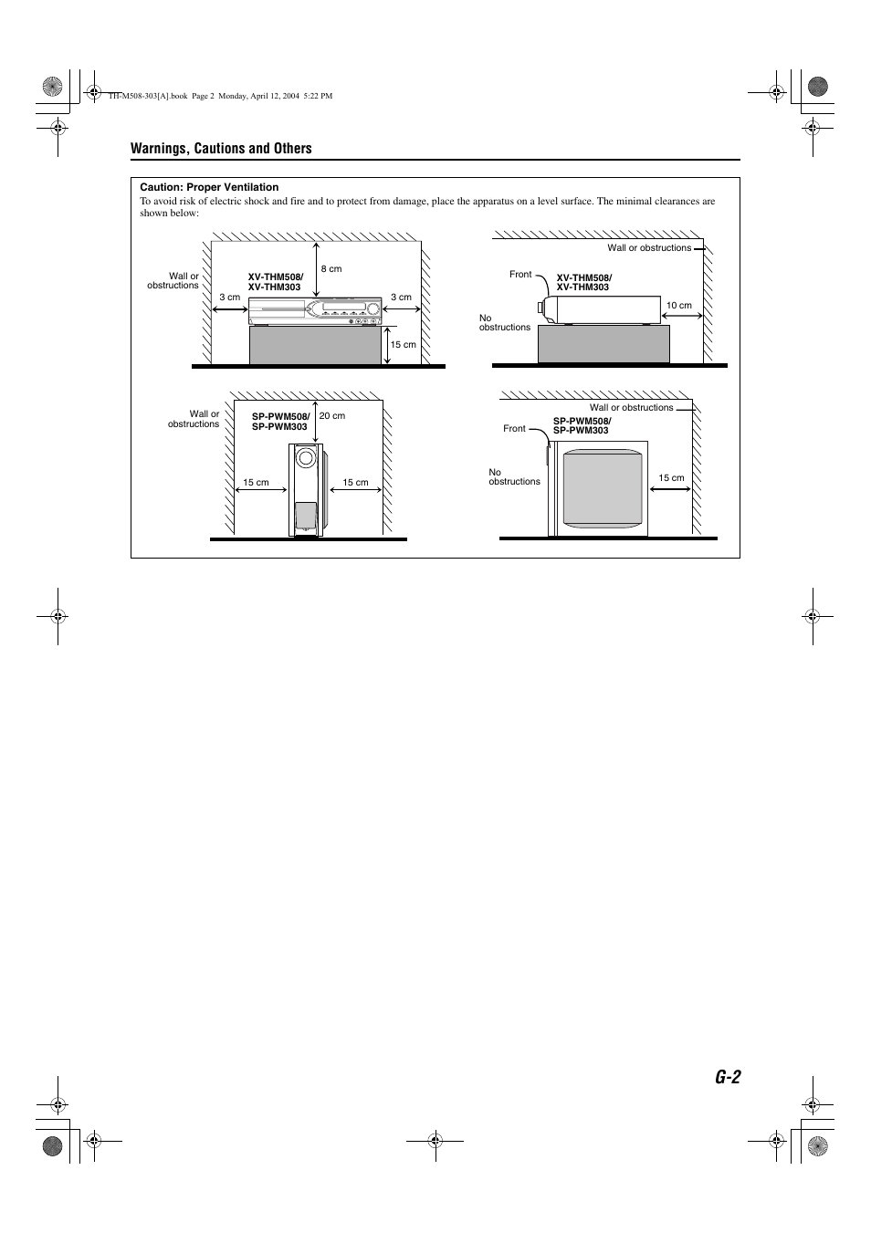 Warnings, cautions and others | JVC TH-M508 User Manual | Page 3 / 52