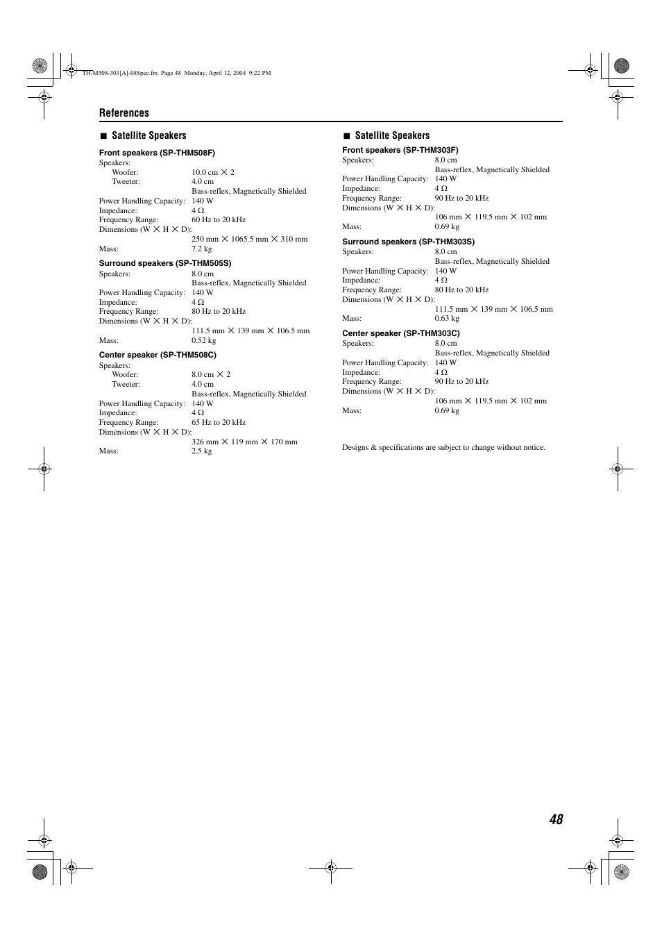 References | JVC TH-M508 User Manual | Page 51 / 52