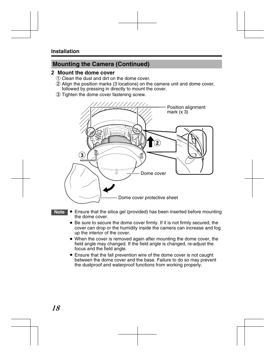 Mounting the camera (continued) | JVC TK-C2201WPE User Manual | Page 18 / 32