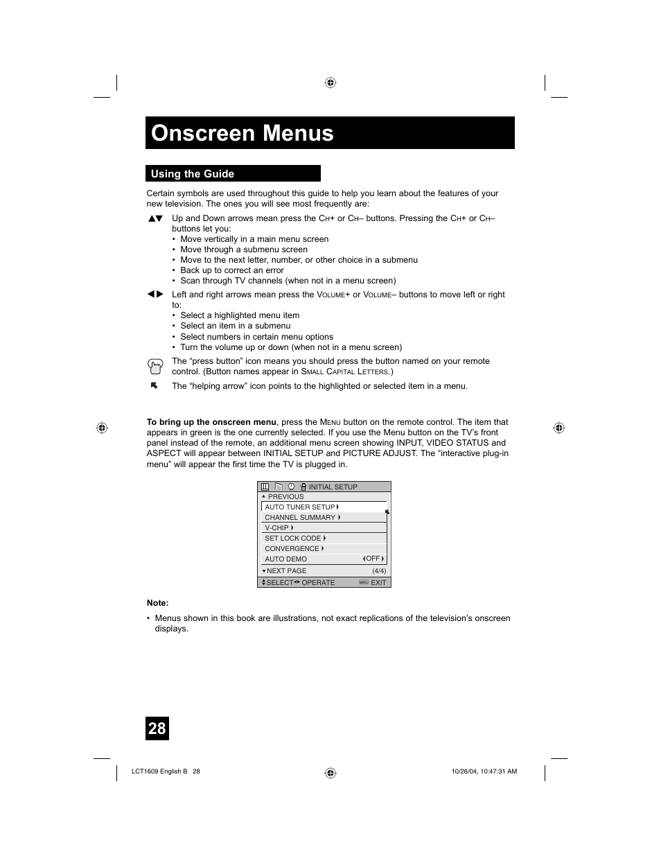 Onscreen menus, Using the guide | JVC I'Art LCT1609-001B-A User Manual | Page 28 / 72