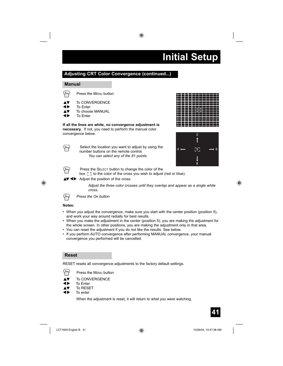 Initial setup | JVC I'Art LCT1609-001B-A User Manual | Page 41 / 72