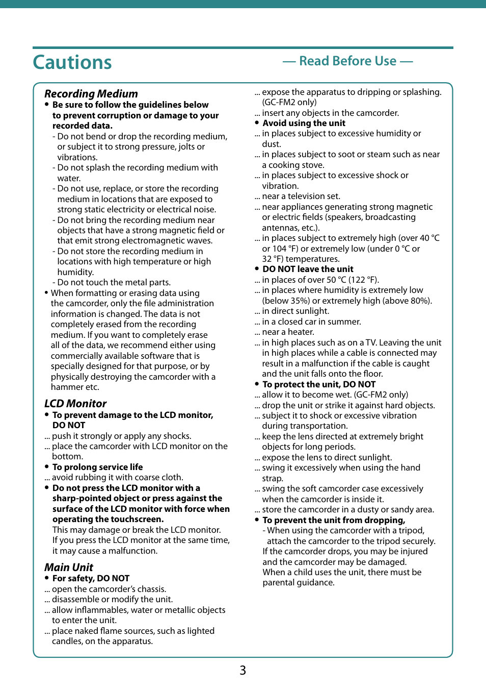 Cautions, Read before use | JVC 0810YMH-AL-OT User Manual | Page 3 / 54